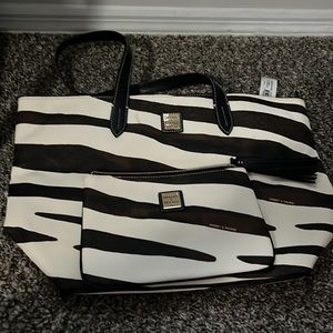 Dooney and Bourke Zebra tote and wristlet